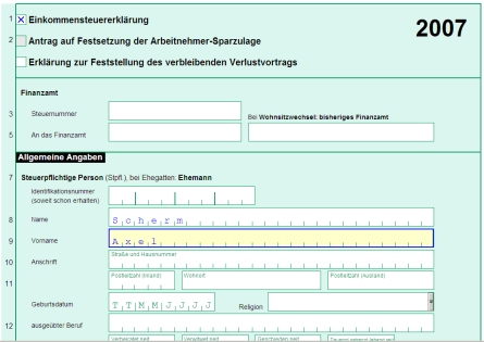 Einkommensteuer 2007